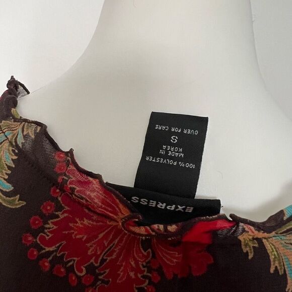 Express Y2K Floral Mesh Long sleeve top - Picture 4 of 10